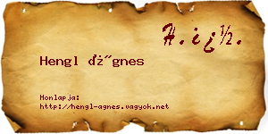 Hengl Ágnes névjegykártya