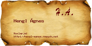 Hengl Ágnes névjegykártya